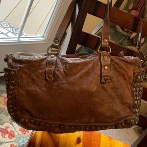 Awesome vintage Langellotti Italian leather bag, satchel/ xbody